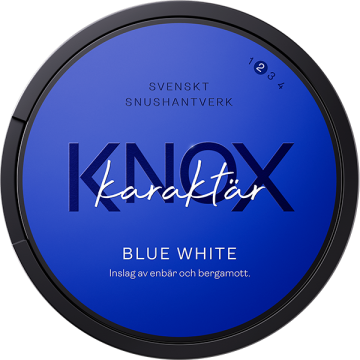 knox tobacco Knox Karaktär Blue White – White Portion Snus, 22 prillor, Normal styrka –  Snuskompagniet.com