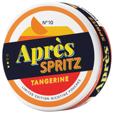 Après No.10 Tangerine Spritz nicotine pouches angled can view slim citrus flavour limited edition