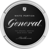 General White Portion snus can – white portion snus with classic tobacco and bergamot flavour