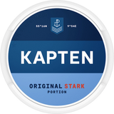 Can of Kapten Original Stark Portionssnus – 20 moist portions, strong tobacco with bergamot flavour