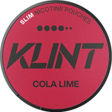 KLINT Cola Lime Slim Extra Strong nicotine pouches with cola and lime flavour in slim format