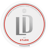 LD Original Vit Stark Portionssnus can — white‑portion snus, 20 prillor, strong tobacco with bergamot flavour