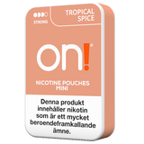 on! Tropical Spice 6 mg Strong mini nicotine pouches – tropical fruit and chilli flavour, tobacco‑free, strong strength