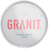 Can of Granit Strong White Portion Large snus – 22 pouches, strong white portion snus