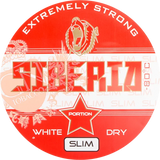 Siberia Red Slim -80 Degrees White Dry snus can with slim mint portions