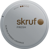 Skruf No. 08 Fresh Nordic Liquorice white portion snus with liquorice and mint flavour profile
