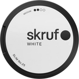 Skruf No. 25 Slim Original White Portion snus with classic tobacco flavour and slim white portion format