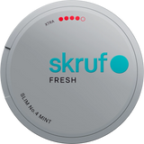 Skruf No. 4 Slim Fresh Xtra Stark white portion snus with slim format and fresh mint flavour