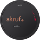 Skruf No.29 Portion Xtra Strong original-portion snus can with moist tobacco portions