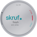 Skruf No.4 Slim Fresh Xtra Strong slim white portion snus with fresh mint flavour