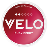 VELO Ruby Berry slim nicotine pouches – red‑berry flavour, tobacco‑free, 6 mg nicotine