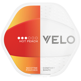 VELO Shift Hot Peach slim all‑white nicotine pouches peach flavour 11.4 mg/g