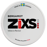 ZiXS Bergamot Tobacco all‑white nicotine pouches can, large format, classic tobacco and bergamot flavour