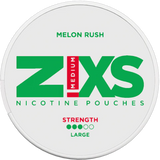 ZIXS Melon Rush tobacco‑free nicotine pouches can, large format, sweet melon flavour