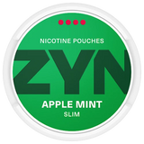 ZYN Apple Mint Slim Extra Strong nicotine pouch can, 21 slim all‑white pouches