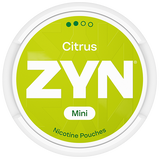 ZYN Citrus Mini S2 tobacco‑free nicotine pouches can, mini format, citrus flavour with lemon orange lemongrass