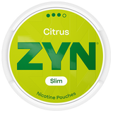 ZYN Slim Citrus Strong tobacco‑free nicotine pouches can, slim format, lemon lime orange peel flavour