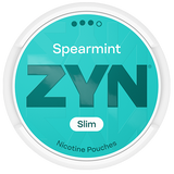 ZYN Spearmint Slim S3 tobacco‑free nicotine pouches can, slim format, spearmint peppermint menthol flavour
