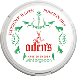 Odens Extreme Wintergreen White Dry snus can – wintergreen mint extra-strong portion snus