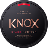 Knox Stark Portion original snus can — 24 prillor, strong tobacco flavour, 16 mg/g nicotine