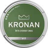 Kronan Vit Portionssnus white portion snus can — 22 prillor, tobacco with citrus violet herb flavour, normal strength